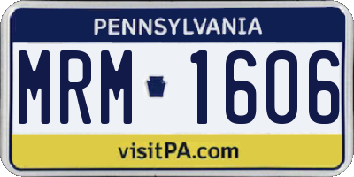 PA license plate MRM1606