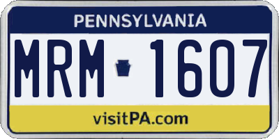 PA license plate MRM1607