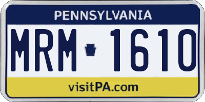 PA license plate MRM1610