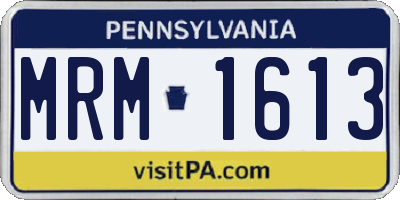 PA license plate MRM1613