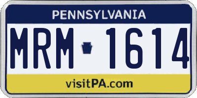 PA license plate MRM1614