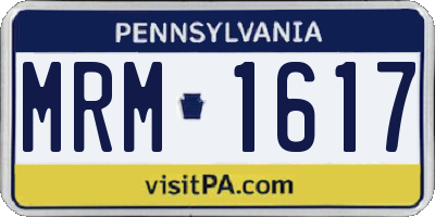 PA license plate MRM1617