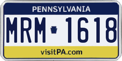 PA license plate MRM1618