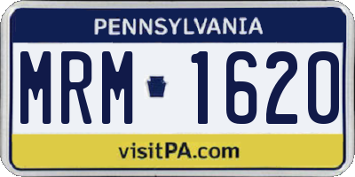 PA license plate MRM1620