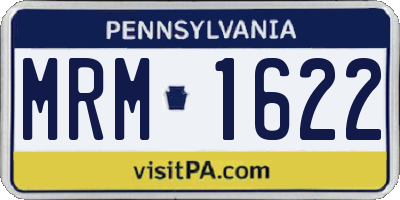 PA license plate MRM1622