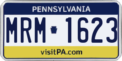 PA license plate MRM1623