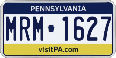 PA license plate MRM1627