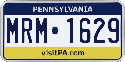 PA license plate MRM1629