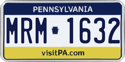 PA license plate MRM1632