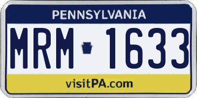 PA license plate MRM1633