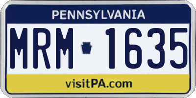 PA license plate MRM1635