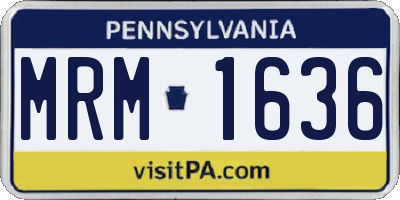 PA license plate MRM1636