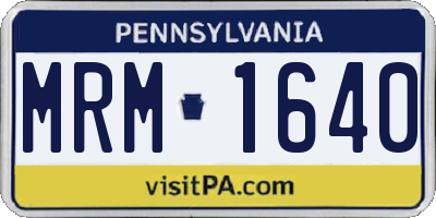 PA license plate MRM1640