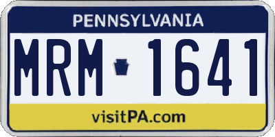 PA license plate MRM1641