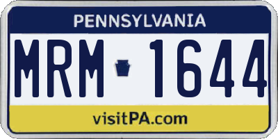 PA license plate MRM1644