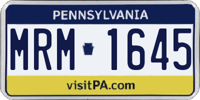 PA license plate MRM1645