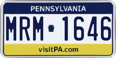 PA license plate MRM1646