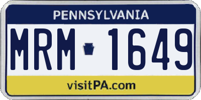 PA license plate MRM1649