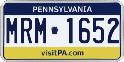 PA license plate MRM1652