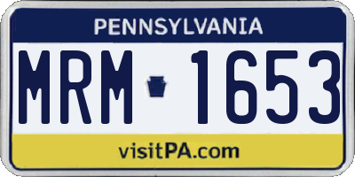 PA license plate MRM1653