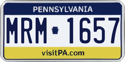 PA license plate MRM1657