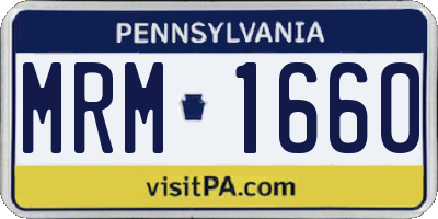 PA license plate MRM1660