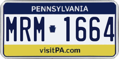 PA license plate MRM1664
