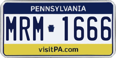 PA license plate MRM1666