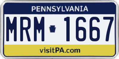 PA license plate MRM1667
