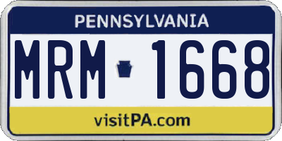 PA license plate MRM1668