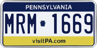 PA license plate MRM1669
