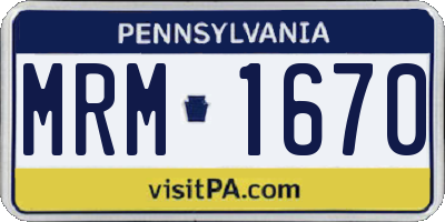 PA license plate MRM1670