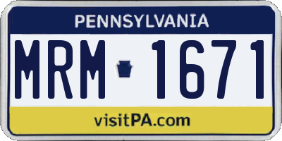 PA license plate MRM1671
