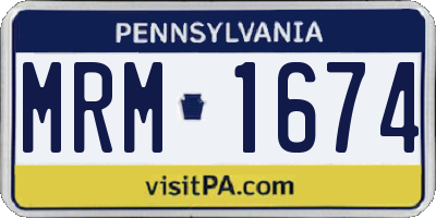 PA license plate MRM1674
