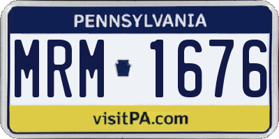 PA license plate MRM1676