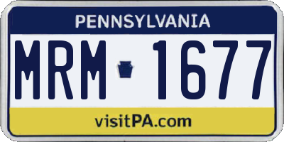 PA license plate MRM1677