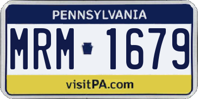 PA license plate MRM1679