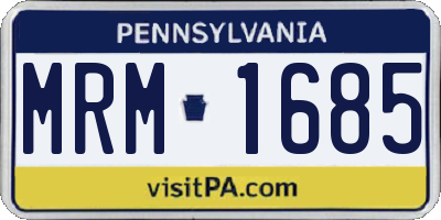 PA license plate MRM1685