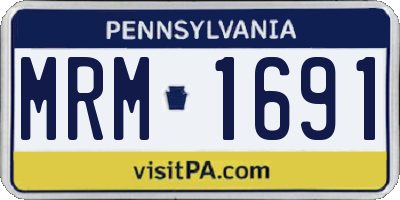 PA license plate MRM1691