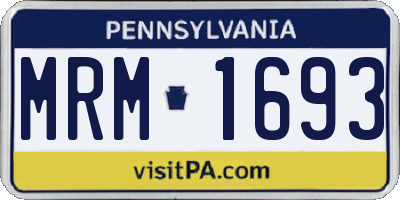 PA license plate MRM1693
