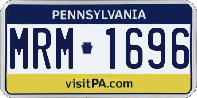 PA license plate MRM1696