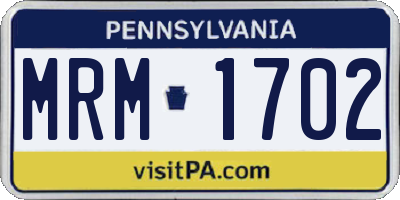 PA license plate MRM1702