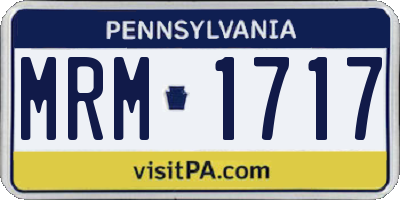 PA license plate MRM1717
