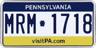 PA license plate MRM1718