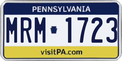 PA license plate MRM1723