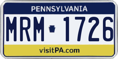 PA license plate MRM1726