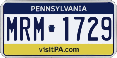 PA license plate MRM1729