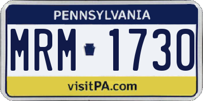 PA license plate MRM1730
