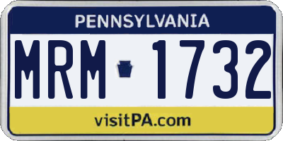 PA license plate MRM1732