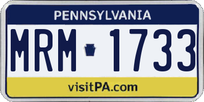 PA license plate MRM1733
